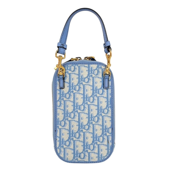 クリスチャン・ディオール Christian Dior 30モンテーニュフォンホルダー S2114UTZQ ターコイズ　ゴールド金具 オブリークジャガード レディース ショルダーバッグ