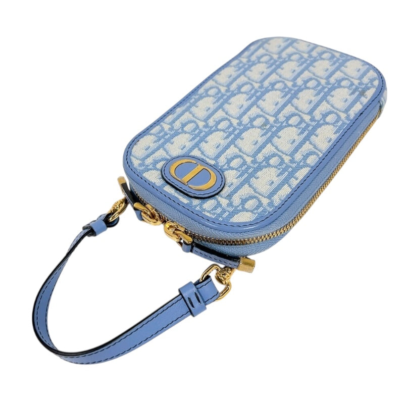 クリスチャン・ディオール Christian Dior 30モンテーニュフォンホルダー S2114UTZQ ターコイズ　ゴールド金具 オブリークジャガード レディース ショルダーバッグ