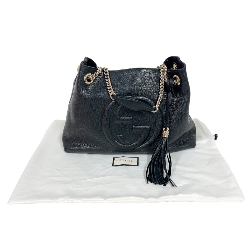 グッチ GUCCI ソーホー チェーントートバッグ 536196 ブラック　ゴールド金具 レザー レディース トートバッグ