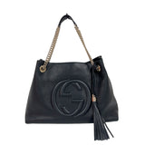 グッチ GUCCI ソーホー チェーントートバッグ 536196 ブラック　ゴールド金具 レザー レディース トートバッグ