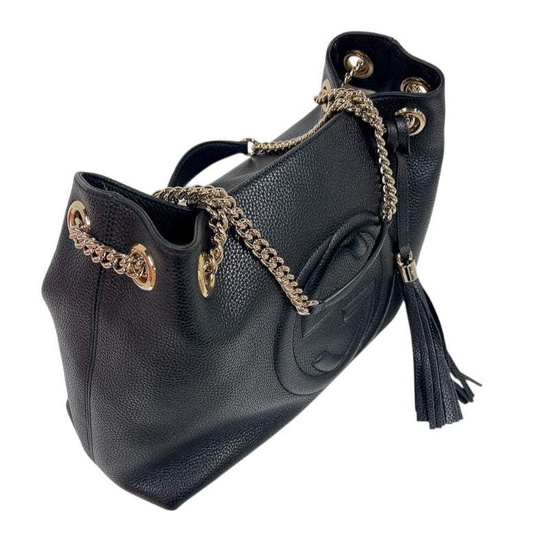 グッチ GUCCI ソーホー チェーントートバッグ 536196 ブラック　ゴールド金具 レザー レディース トートバッグ