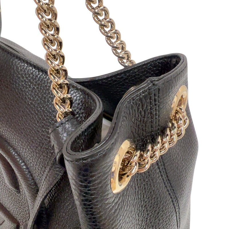 グッチ GUCCI ソーホー チェーントートバッグ 536196 ブラック　ゴールド金具 レザー レディース トートバッグ
