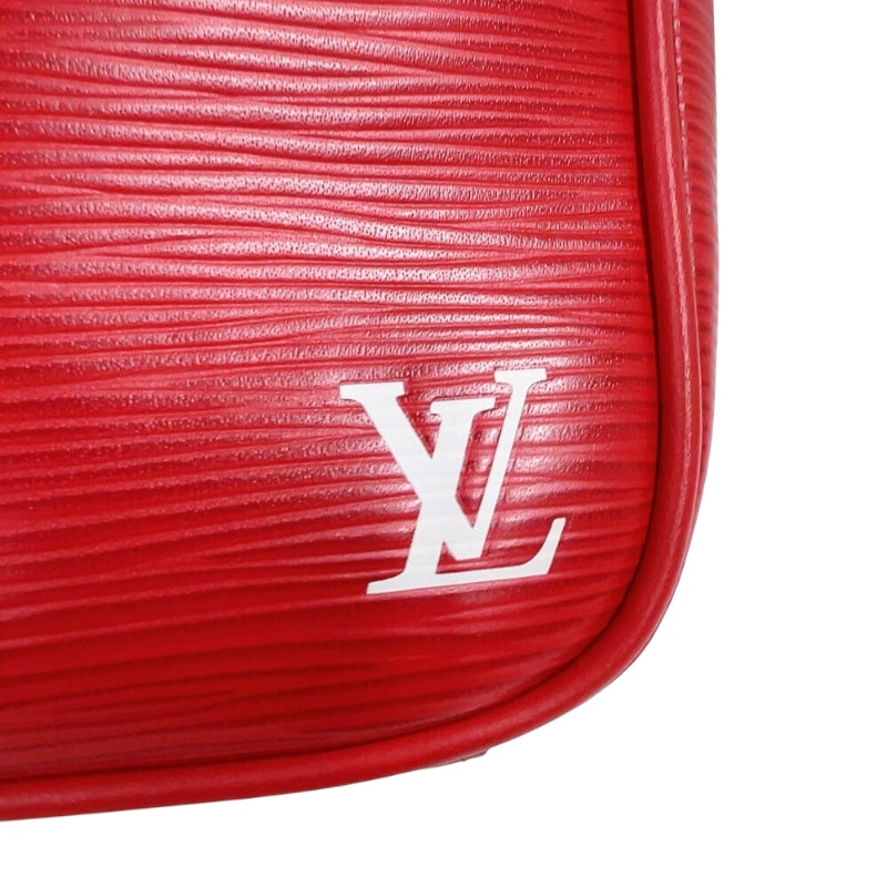 ルイ・ヴィトン LOUIS VUITTON ダヌーブPM　シュプリームコラボ M53417 レッド/ホワイト　シルバー金具 エピ ユニセックス ショルダーバッグ