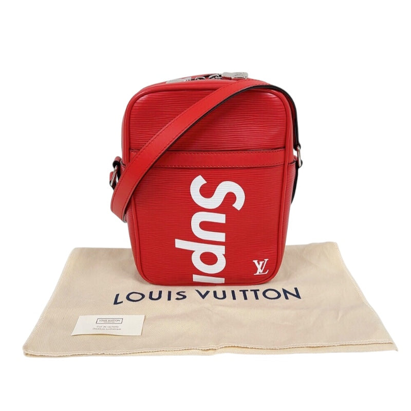 ルイ・ヴィトン LOUIS VUITTON ダヌーブPM　シュプリームコラボ M53417 レッド/ホワイト　シルバー金具 エピ ユニセックス ショルダーバッグ