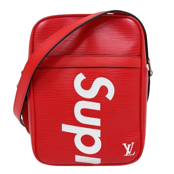 ルイ・ヴィトン LOUIS VUITTON ダヌーブPM　シュプリームコラボ M53417 レッド/ホワイト　シルバー金具 エピ ユニセックス ショルダーバッグ