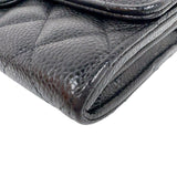 シャネル CHANEL タイムレスクラシックフラップウォレット AP0241 ブラック ゴールド金具 キャビアスキン レディース 長財布