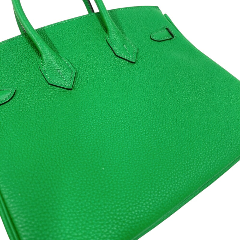 エルメス HERMES バーキン30 W刻印　(2024年製) グリーン　シルバー金具 トゴ レディース ハンドバッグ