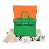 エルメス HERMES バーキン30 W刻印　(2024年製) グリーン　シルバー金具 トゴ レディース ハンドバッグ