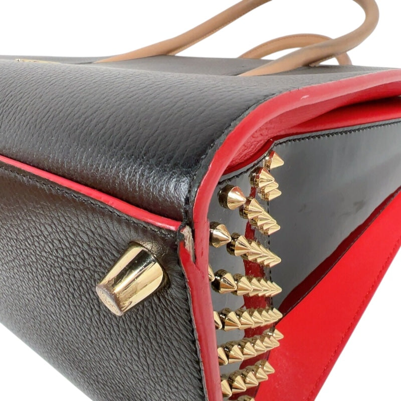クリスチャン・ルブタン Christian louboutin パロマミディアム　スタッズトートバッグ ブラック　ゴールド金具 レザー レディース ハンドバッグ