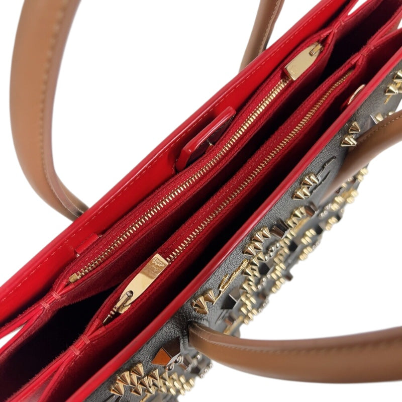 クリスチャン・ルブタン Christian louboutin パロマミディアム　スタッズトートバッグ ブラック　ゴールド金具 レザー レディース ハンドバッグ