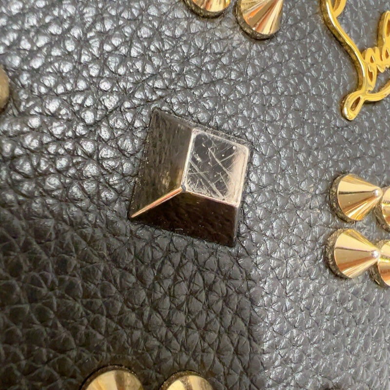 クリスチャン・ルブタン Christian louboutin パロマミディアム　スタッズトートバッグ ブラック　ゴールド金具 レザー レディース ハンドバッグ