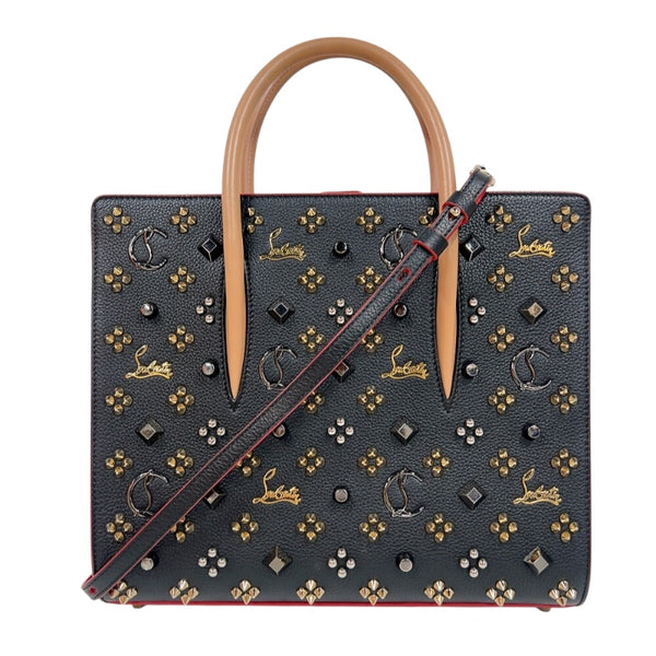クリスチャン・ルブタン Christian louboutin パロマミディアム　スタッズトートバッグ ブラック　ゴールド金具 レザー レディース ハンドバッグ