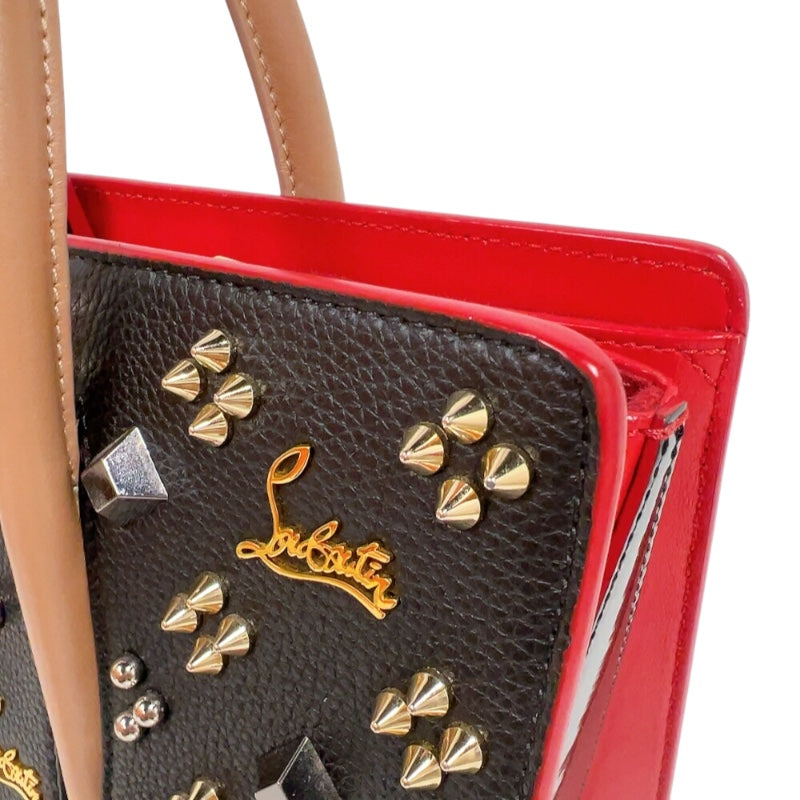 クリスチャン・ルブタン Christian louboutin パロマミディアム　スタッズトートバッグ ブラック　ゴールド金具 レザー レディース ハンドバッグ