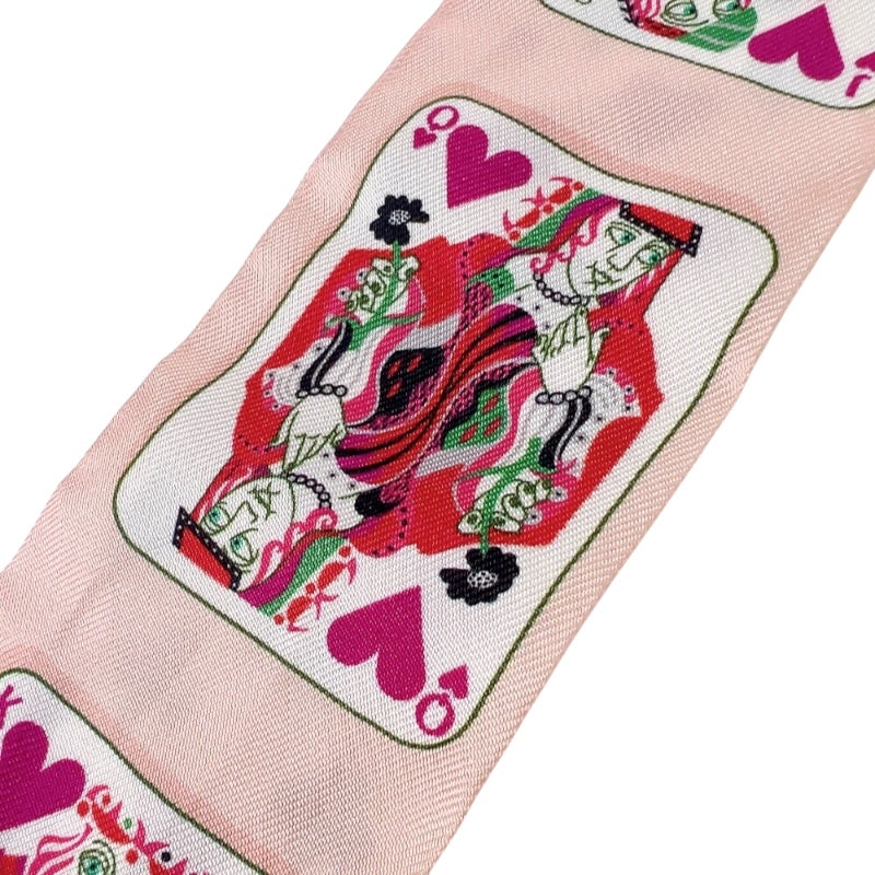 エルメス HERMES ツイリー　トランプ　JEU DE CARTES ピンク シルク レディース スカーフ
