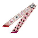 エルメス HERMES ツイリー　トランプ　JEU DE CARTES ピンク シルク レディース スカーフ