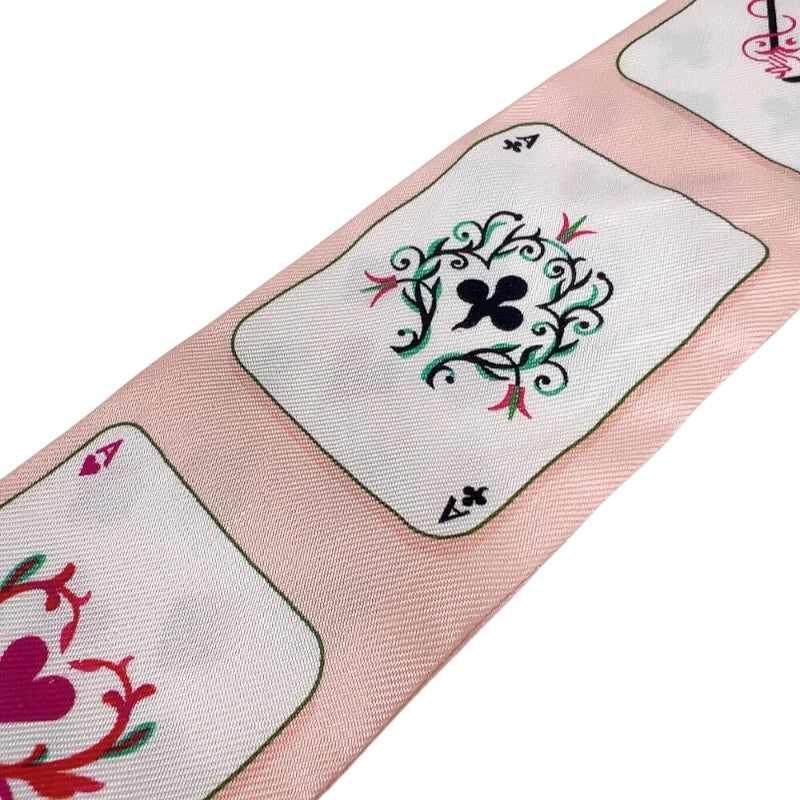 エルメス HERMES ツイリー　トランプ　JEU DE CARTES ピンク シルク レディース スカーフ