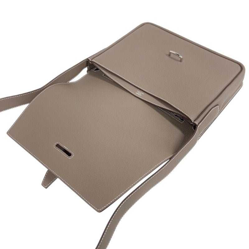 エルメス HERMES スティーブライトジュニア W刻印　(2024年製) エトゥープ　シルバー金具 トゴ ユニセックス ショルダーバッグ