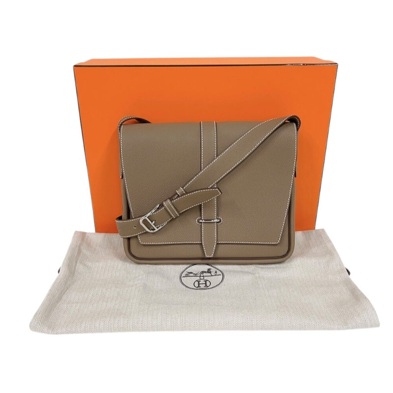 エルメス HERMES スティーブライトジュニア W刻印　(2024年製) エトゥープ　シルバー金具 トゴ ユニセックス ショルダーバッグ