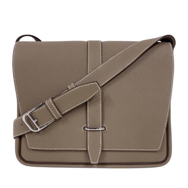 エルメス HERMES スティーブライトジュニア W刻印　(2024年製) エトゥープ　シルバー金具 トゴ ユニセックス ショルダーバッグ