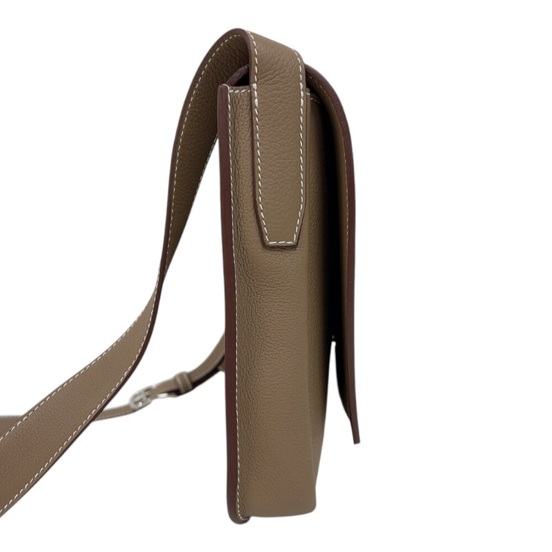 エルメス HERMES スティーブライトジュニア W刻印　(2024年製) エトゥープ　シルバー金具 トゴ ユニセックス ショルダーバッグ