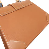 ゴヤール GOYARD サイゴンPM ブラウン　シルバー金具 トリヨンレザー/カウハイドレザー/ウッド レディース ハンドバッグ