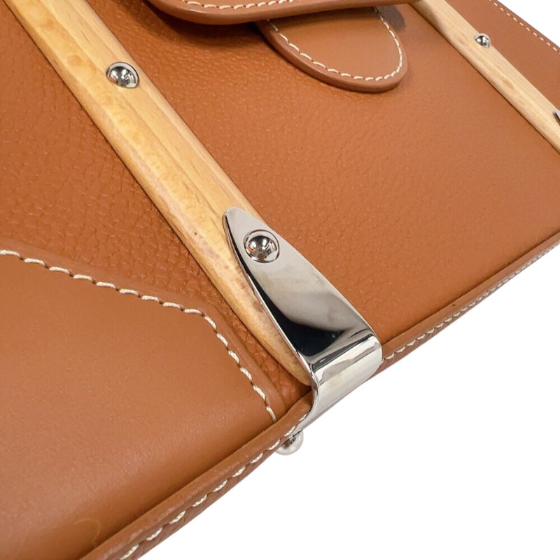 ゴヤール GOYARD サイゴンPM ブラウン　シルバー金具 トリヨンレザー/カウハイドレザー/ウッド レディース ハンドバッグ