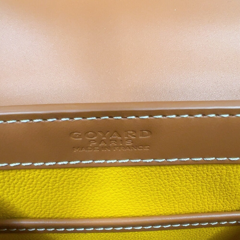 ゴヤール GOYARD サイゴンPM ブラウン　シルバー金具 トリヨンレザー/カウハイドレザー/ウッド レディース ハンドバッグ