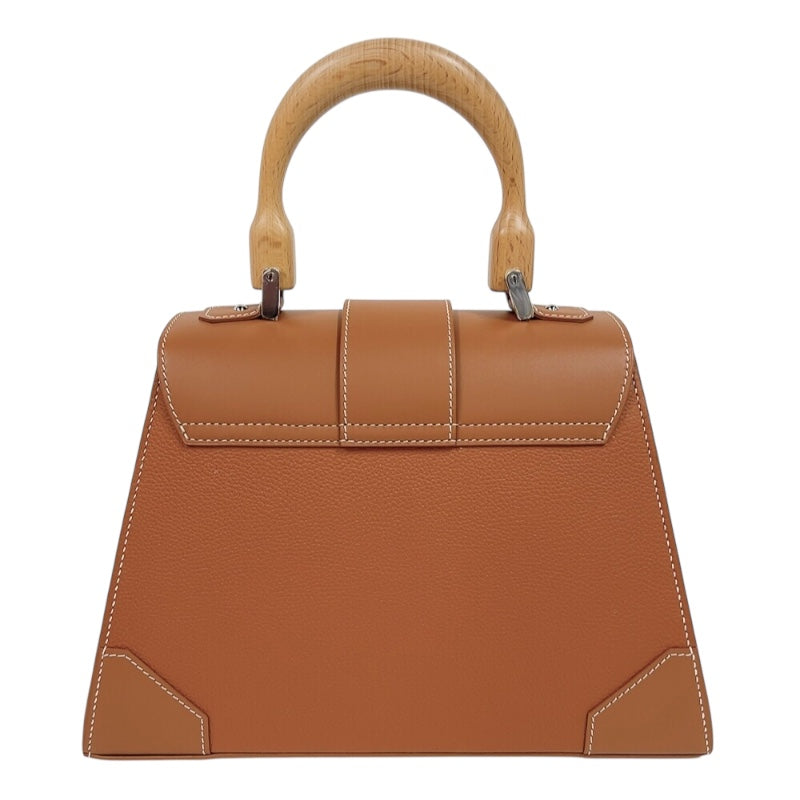 ゴヤール GOYARD サイゴンPM ブラウン　シルバー金具 トリヨンレザー/カウハイドレザー/ウッド レディース ハンドバッグ