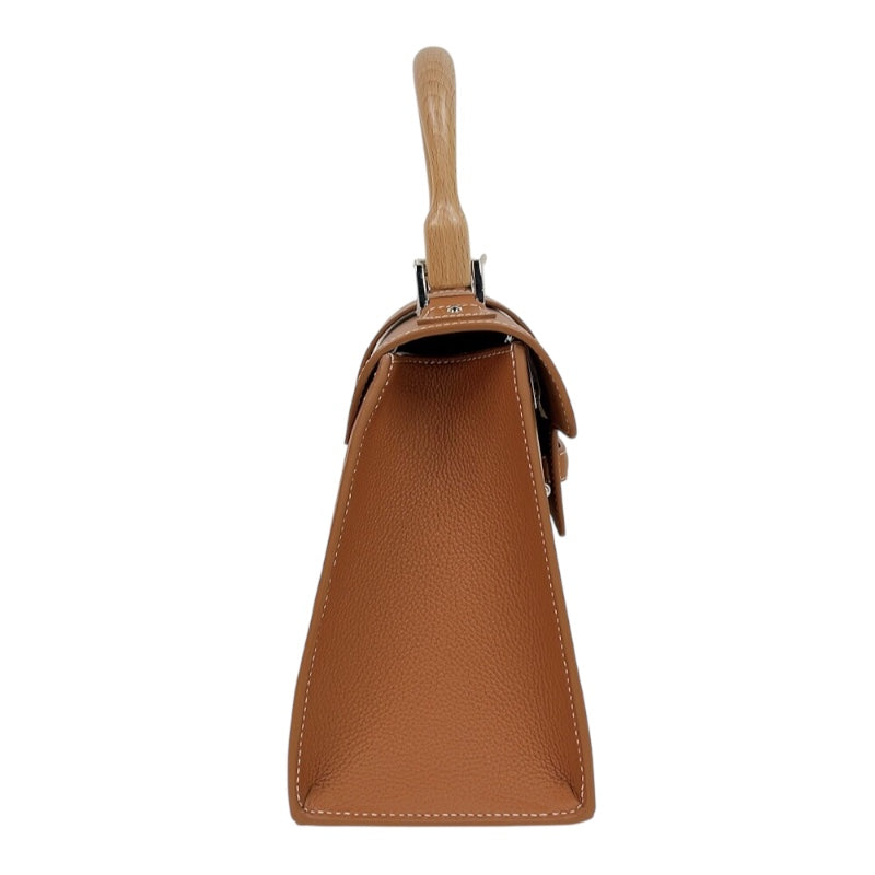 ゴヤール GOYARD サイゴンPM ブラウン　シルバー金具 トリヨンレザー/カウハイドレザー/ウッド レディース ハンドバッグ