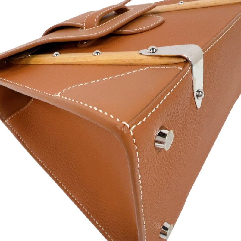 ゴヤール GOYARD サイゴンPM ブラウン　シルバー金具 トリヨンレザー/カウハイドレザー/ウッド レディース ハンドバッグ