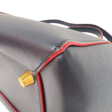 セリーヌ CELINE ベルトバッグナノ ネイビー/レッド　ゴールド金具 ドラムドカーフ レディース ハンドバッグ