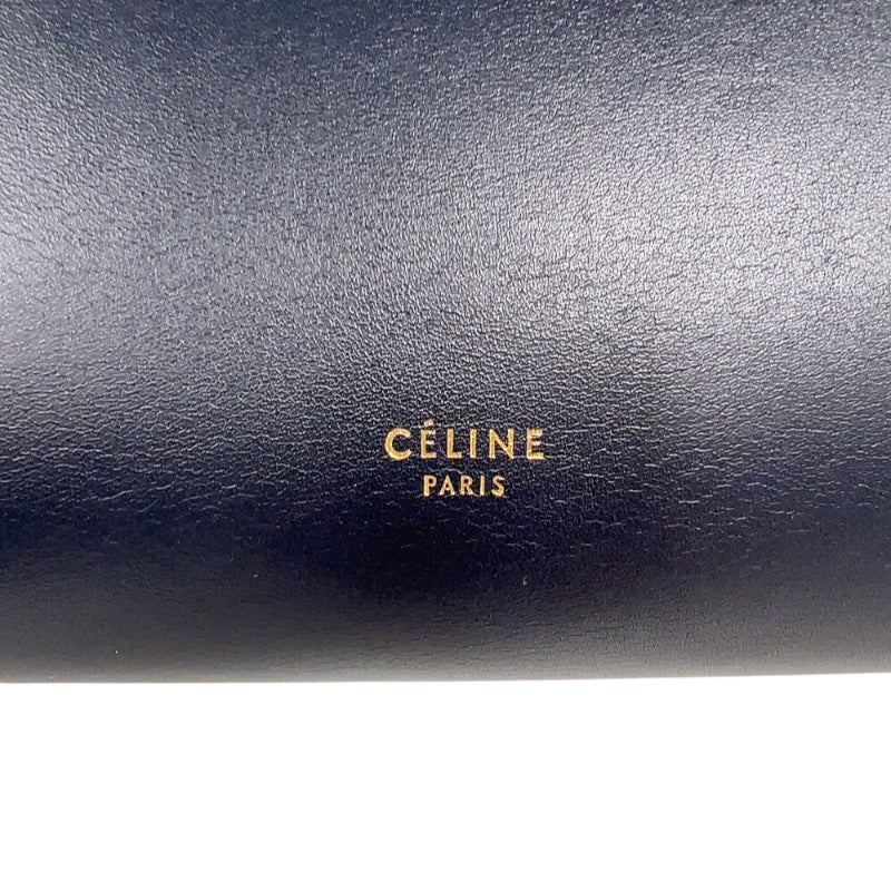 セリーヌ CELINE ベルトバッグナノ ネイビー/レッド　ゴールド金具 ドラムドカーフ レディース ハンドバッグ