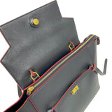 セリーヌ CELINE ベルトバッグナノ ネイビー/レッド　ゴールド金具 ドラムドカーフ レディース ハンドバッグ