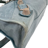 バレンシアガ BALENCIAGA ザ・ジャイアントシティ 173084 ブルー　シルバー金具 レザー レディース ハンドバッグ