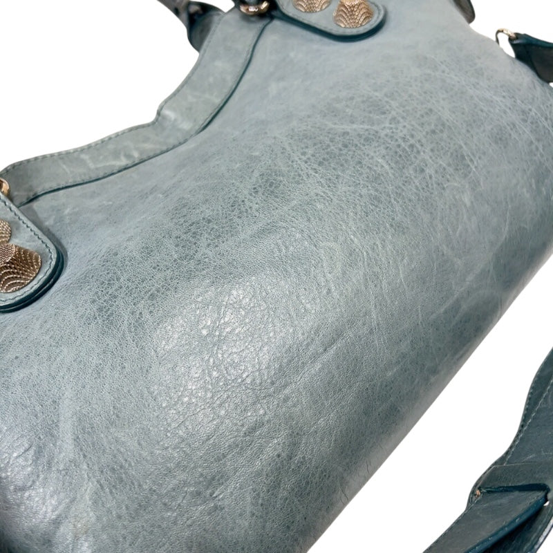 バレンシアガ BALENCIAGA ザ・ジャイアントシティ 173084 ブルー　シルバー金具 レザー レディース ハンドバッグ