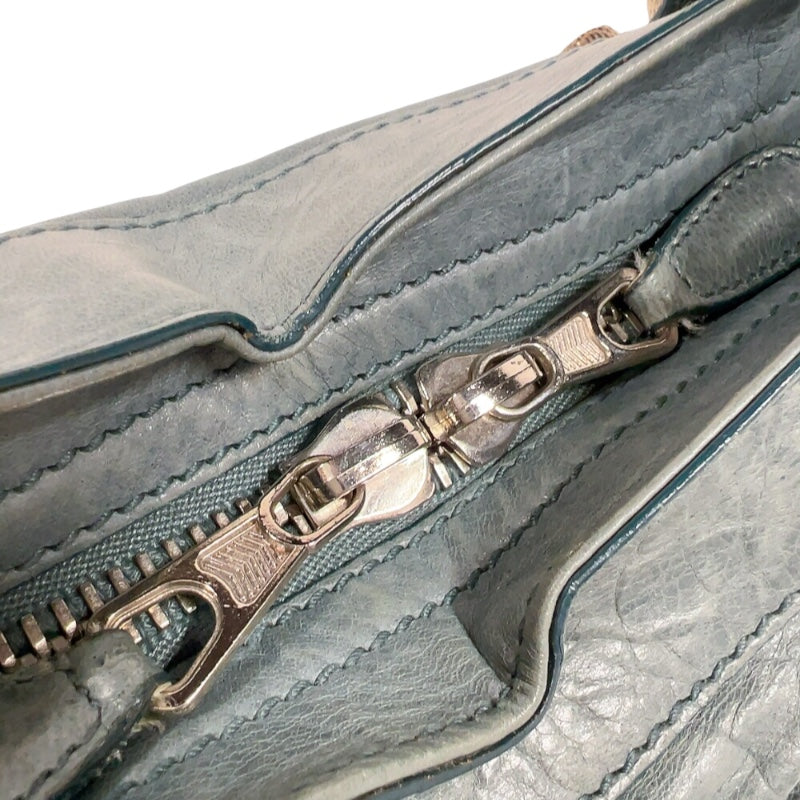 バレンシアガ BALENCIAGA ザ・ジャイアントシティ 173084 ブルー　シルバー金具 レザー レディース ハンドバッグ