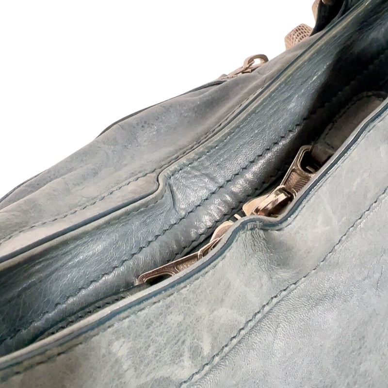 バレンシアガ BALENCIAGA ザ・ジャイアントシティ 173084 ブルー　シルバー金具 レザー レディース ハンドバッグ