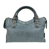 バレンシアガ BALENCIAGA ザ・ジャイアントシティ 173084 ブルー　シルバー金具 レザー レディース ハンドバッグ