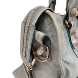 バレンシアガ BALENCIAGA ザ・ジャイアントシティ 173084 ブルー　シルバー金具 レザー レディース ハンドバッグ