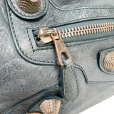 バレンシアガ BALENCIAGA ザ・ジャイアントシティ 173084 ブルー　シルバー金具 レザー レディース ハンドバッグ