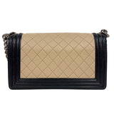 シャネル CHANEL ボーイシャネル25 ベージュ　シルバー金具 レザー レディース ショルダーバッグ