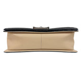 シャネル CHANEL ボーイシャネル25 ベージュ　シルバー金具 レザー レディース ショルダーバッグ