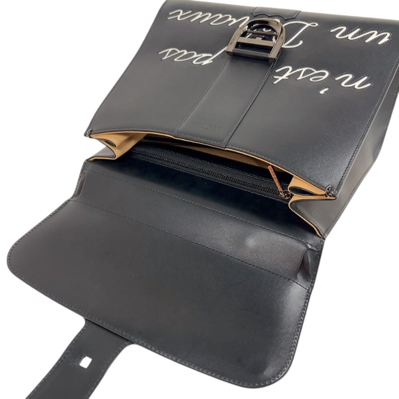 デルヴォー DELVAUX ルーモアMM AA0661AAM099ZPM ブラック　シルバー金具 レザー レディース ハンドバッグ