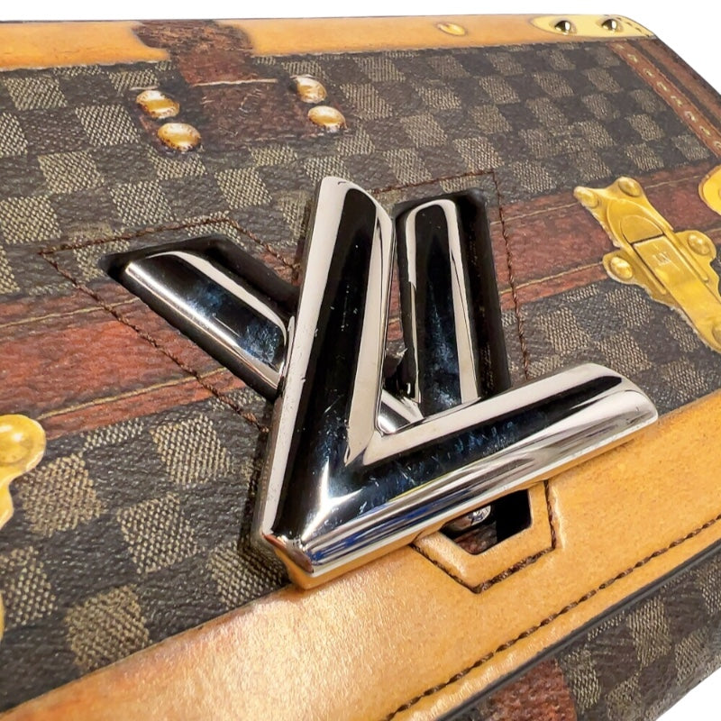 ルイ・ヴィトン LOUIS VUITTON ポルトフォイユ・ツイストチェーン　トランスフォームド M63594 ブラウン　シルバー金具 PVC レディース ショルダーバッグ