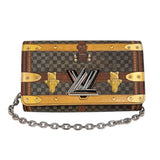 ルイ・ヴィトン LOUIS VUITTON ポルトフォイユ・ツイストチェーン　トランスフォームド M63594 ブラウン　シルバー金具 PVC レディース ショルダーバッグ