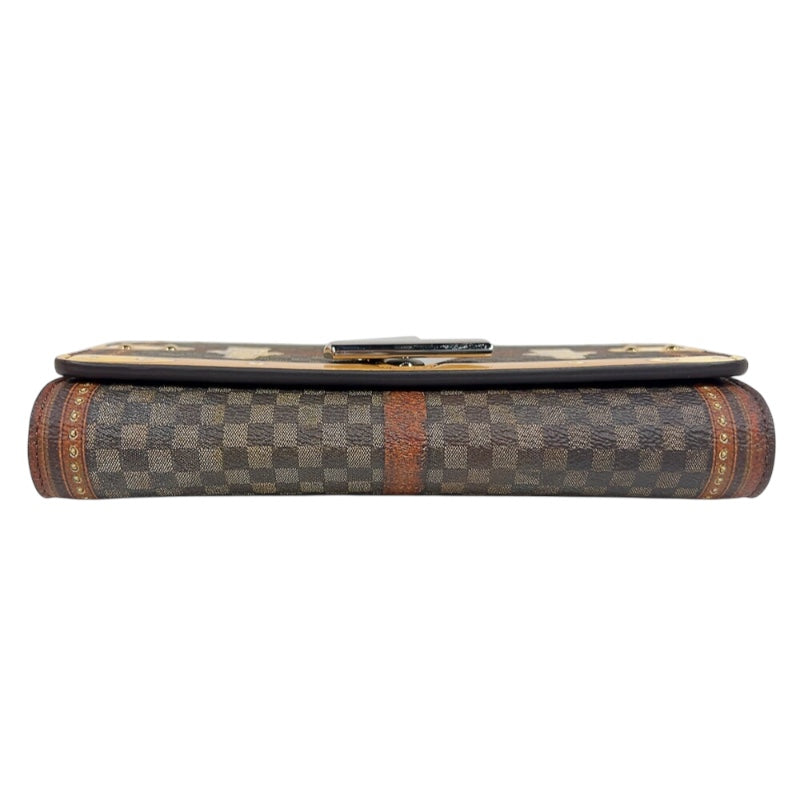 ルイ・ヴィトン LOUIS VUITTON ポルトフォイユ・ツイストチェーン　トランスフォームド M63594 ブラウン　シルバー金具 PVC レディース ショルダーバッグ