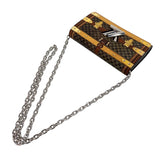 ルイ・ヴィトン LOUIS VUITTON ポルトフォイユ・ツイストチェーン　トランスフォームド M63594 ブラウン　シルバー金具 PVC レディース ショルダーバッグ