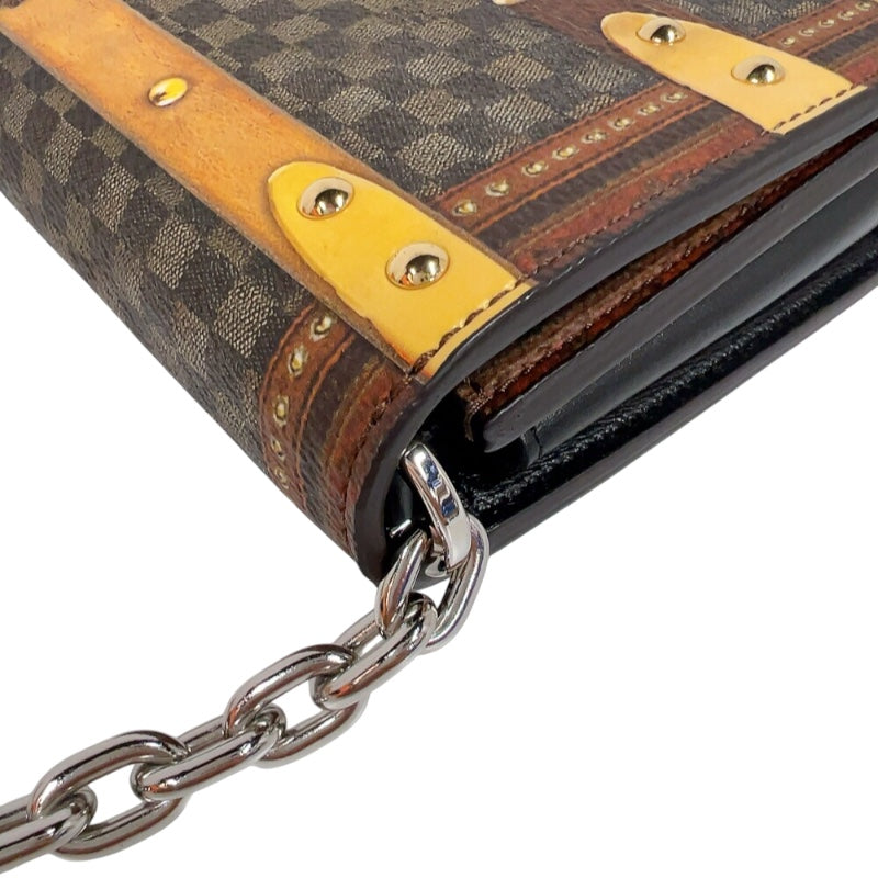 ルイ・ヴィトン LOUIS VUITTON ポルトフォイユ・ツイストチェーン　トランスフォームド M63594 ブラウン　シルバー金具 PVC レディース ショルダーバッグ