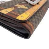 ルイ・ヴィトン LOUIS VUITTON ポルトフォイユ・ツイストチェーン　トランスフォームド M63594 ブラウン　シルバー金具 PVC レディース ショルダーバッグ