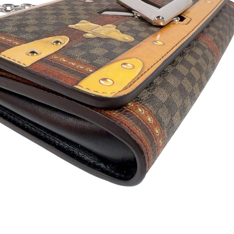 ルイ・ヴィトン LOUIS VUITTON ポルトフォイユ・ツイストチェーン　トランスフォームド M63594 ブラウン　シルバー金具 PVC レディース ショルダーバッグ